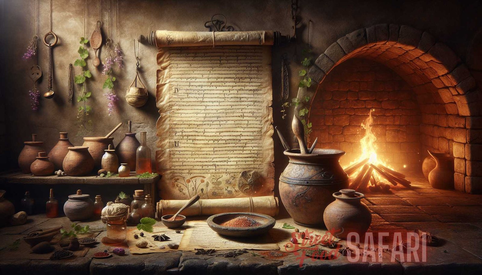 Illustration for section: The culinary transformations brought about by ancient elixirs extend beyond just spices and herbs. F - ancient elixirs