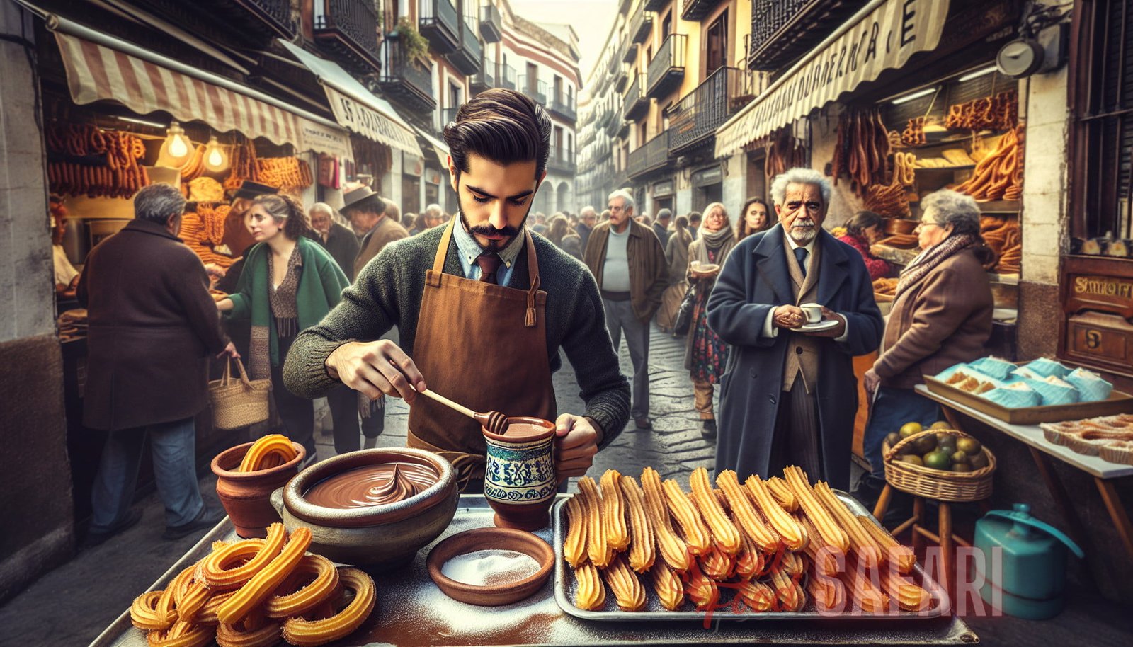 Ilustración para la sección: d) Churros (España): viaje de comida callejera