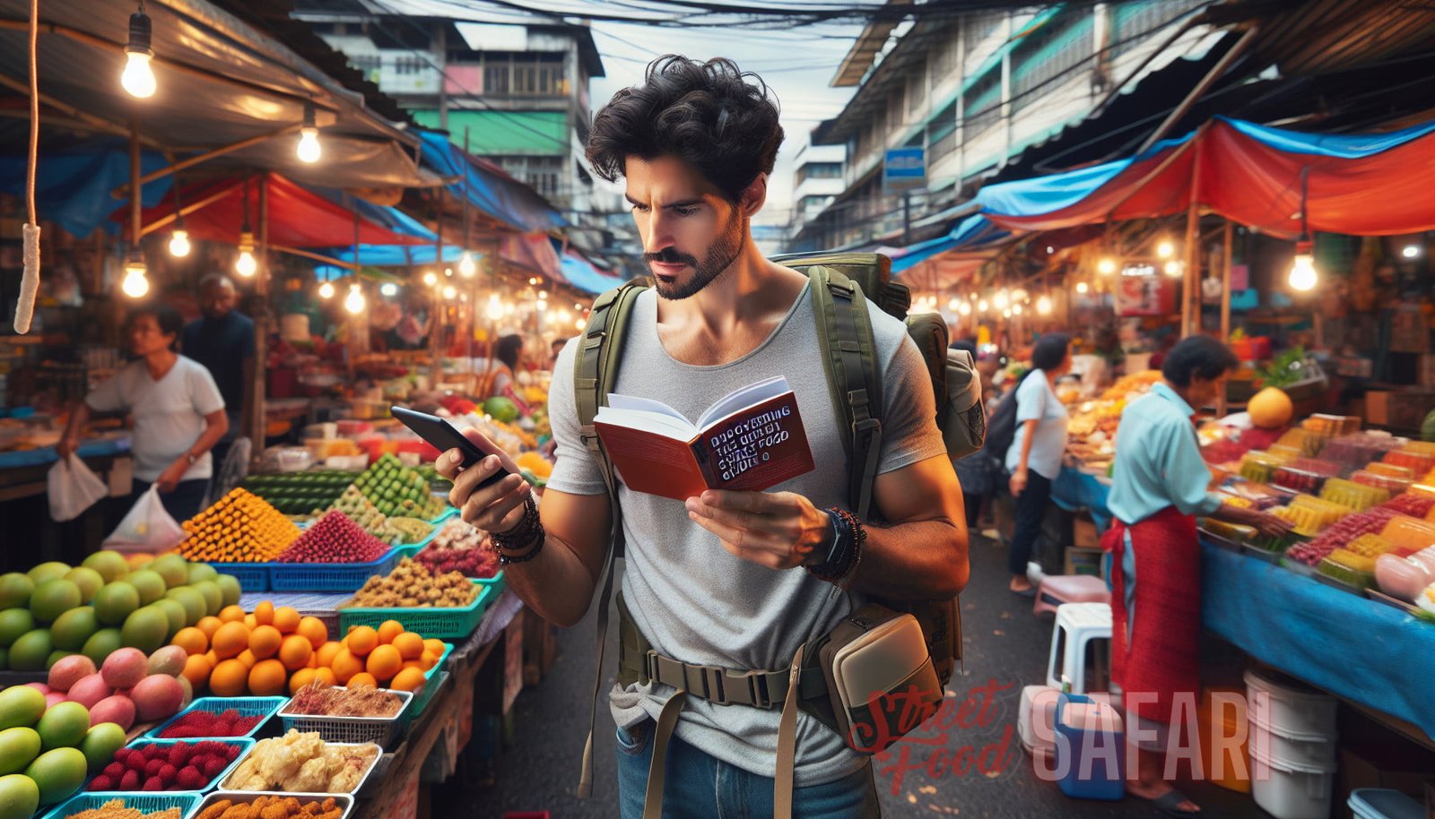 Illustration for section: Internal Link: Stay Healthy While Exploring: Essential Food Safety Tips for Travelers - street food guide