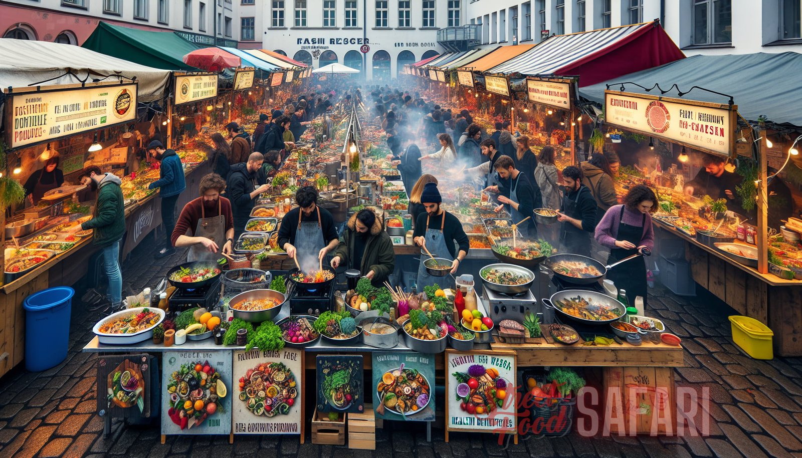 Illustration for section: In response to the growing demand for healthier food options, many street food markets have started  - street food guide