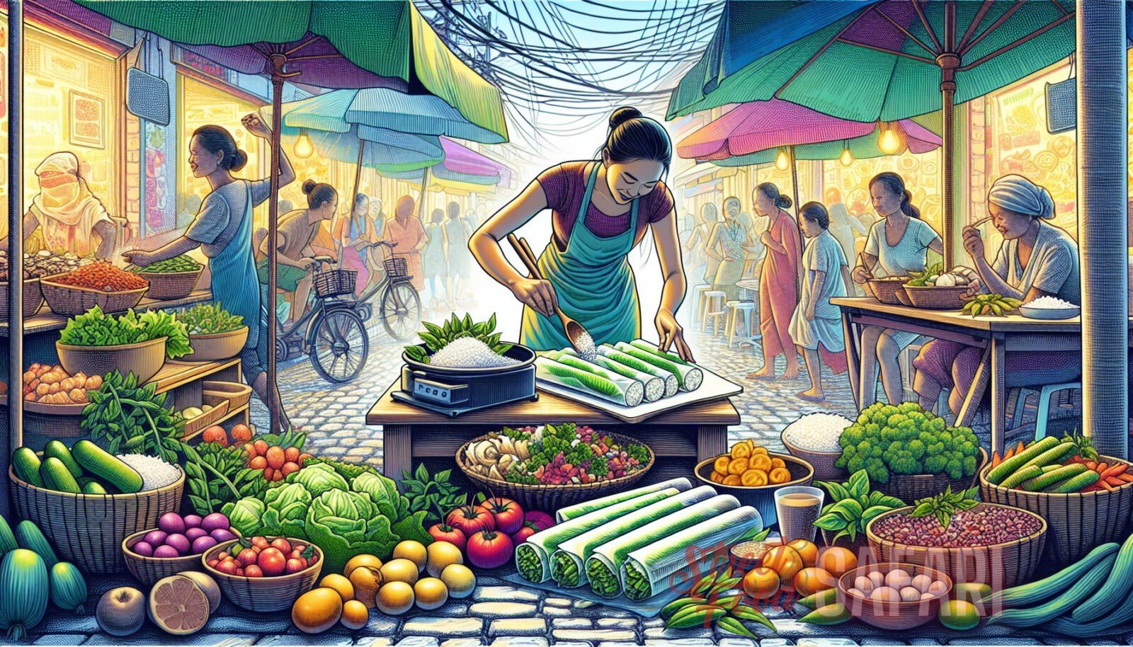 Illustration for section: Innovative street food vendors are known for their resourcefulness, often finding creative ways to s - street fusion