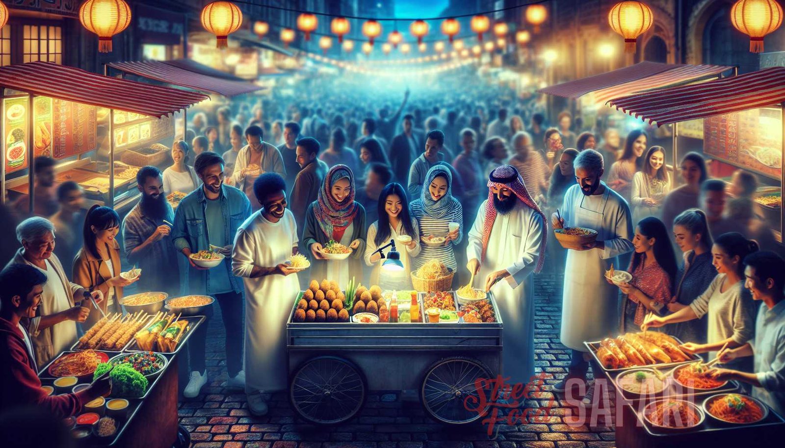 Illustration for section: Street food has traversed borders and transcended cultures, becoming a global phenomenon. From the v - street magic recipes